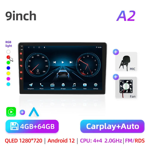 2Din Android 7"/9"/10" QLED IPS Car Radio Autoradio 2 Din Universal