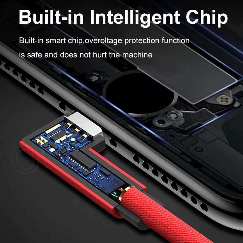 Micro USB Cable for Android Devices L-shape 1M 2M Charging Cord 90