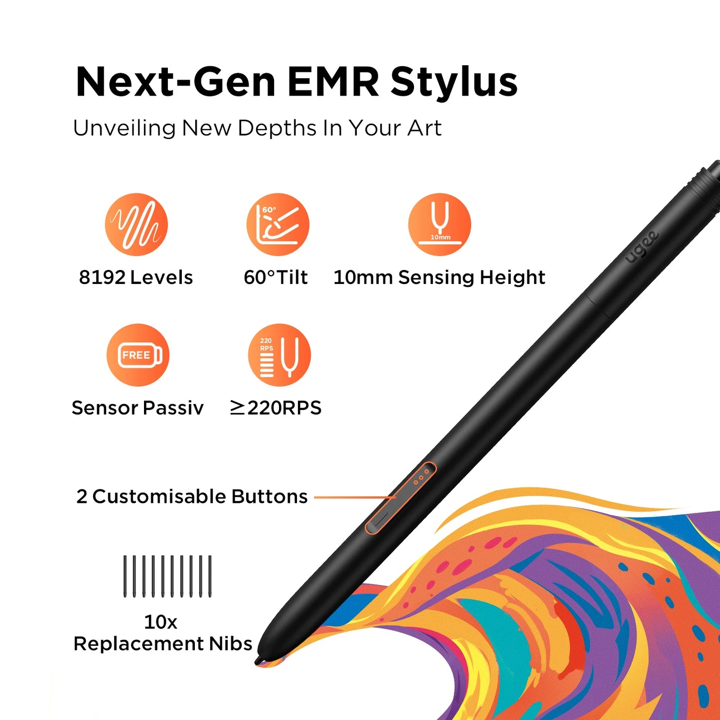 UGEE M908 Graphics Drawing Tablet 10 Inch 8 Hot Keys Scroll Wheel 16K