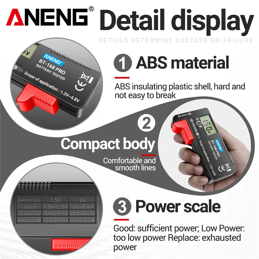 ANENG BT-168 PRO Digital Lithium Battery Checkered load analyzer