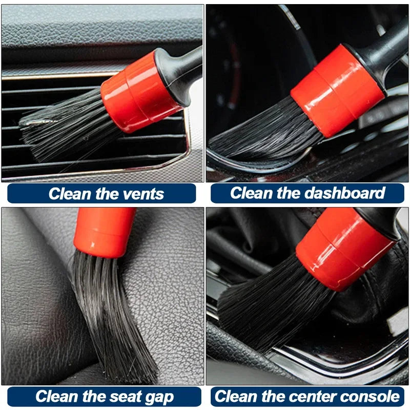 New car cleaning kit scrubber drill detailing brush set air