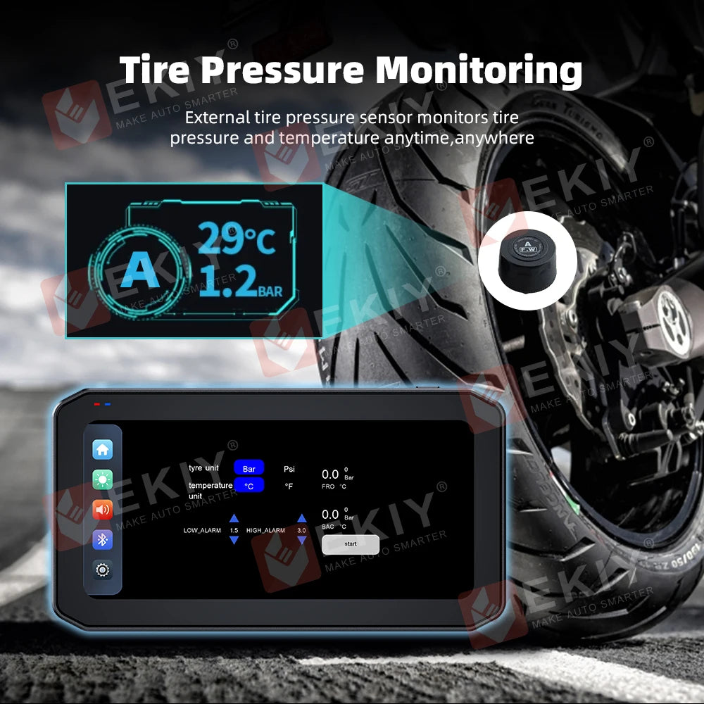 EKIY 6.25 inch Motorcycle Navigation CarPlay Camera Linux IP65