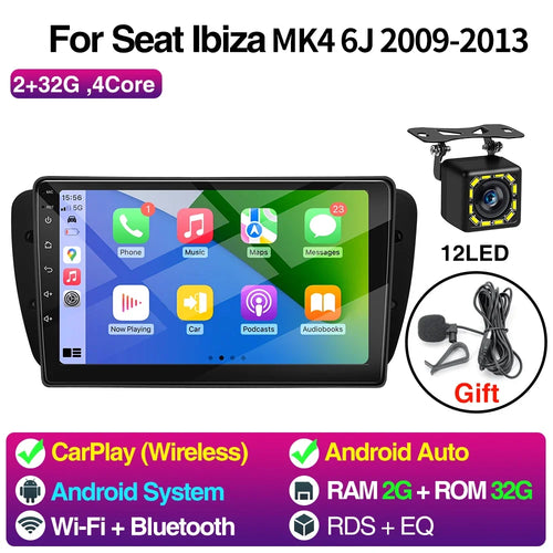 Android Car Radio for Seat Ibiza MK4 6J 2009-2013 Multimedia Player