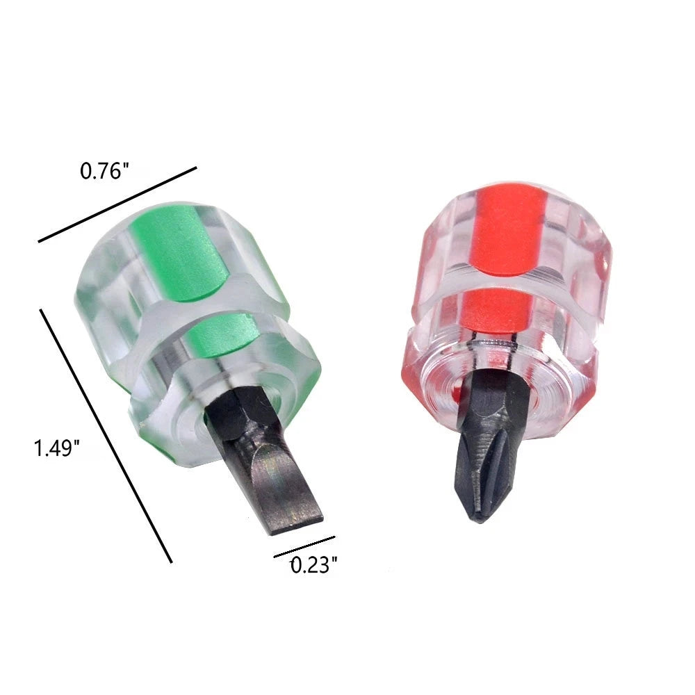 2-piece Mini Screwdriver, Short Handle Cross Head Slotted Star Micro ,