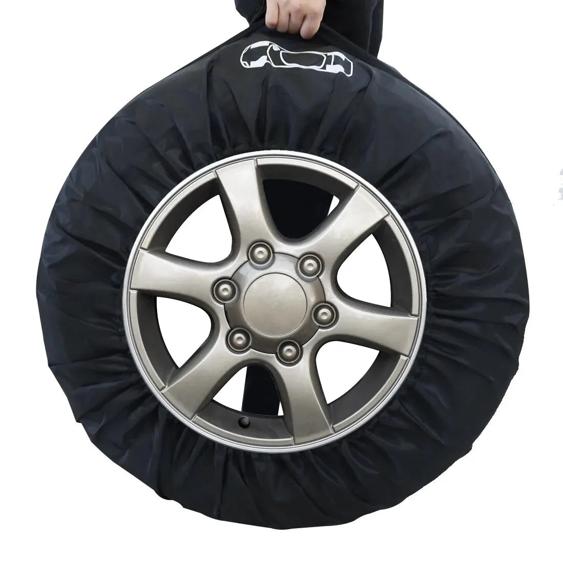 AD Universal 4Pcs Spare Tire Cover Case Polyester Car Tyre Storage