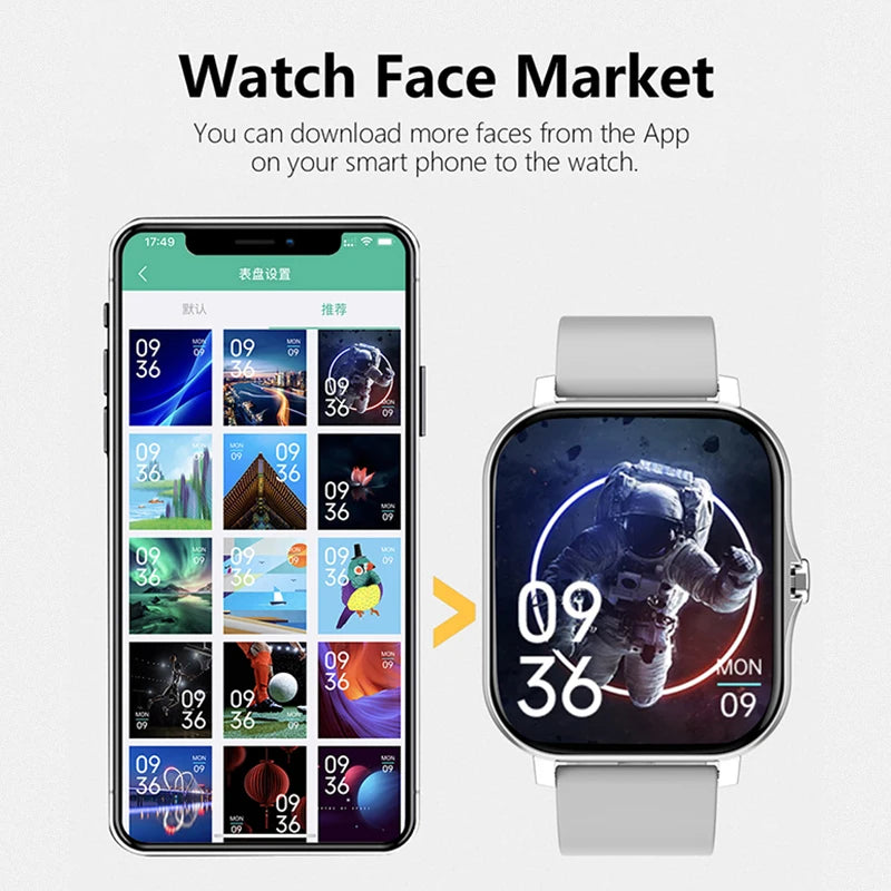 1.83‘ ’Men Smart Watch Bluetooth Call Music Playback Smartwatch