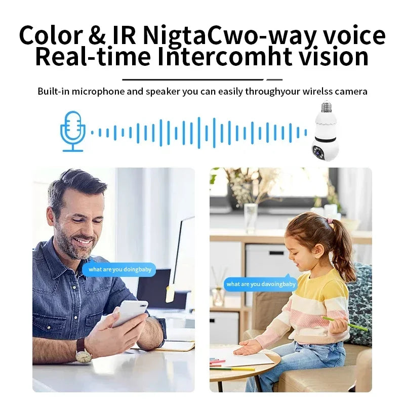 8MP E27 LED Bulb Camera WiFi Surveillance Camera Automatic AI Tracking