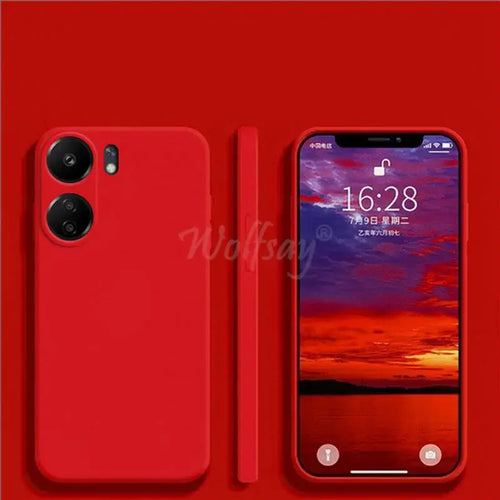 For Xiaomi POCO C65 Case Liquid Silicone Plain Rubber Fundas Protector
