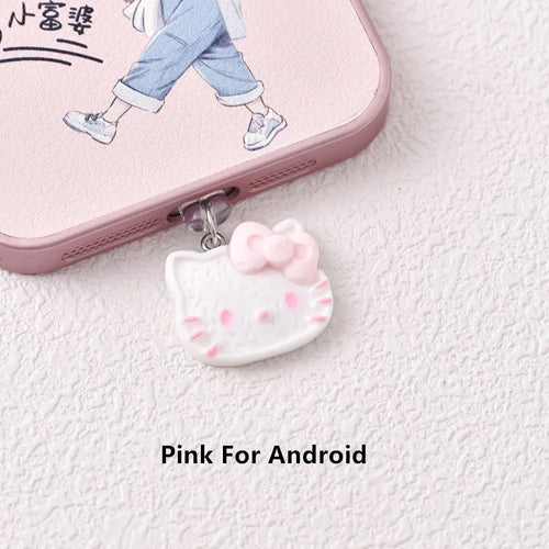 MINISO 3D Resin Hello Kitty Phone Dustproof Plug For iPhone Samsung