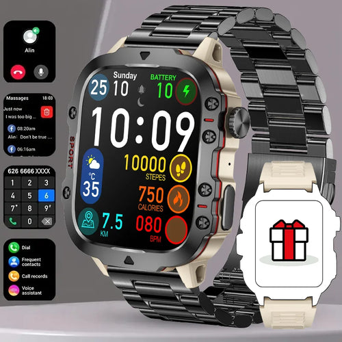 For Huawei Xiaomi 1.96 Inch Screen Smart Watch Mens Bluetooth Call 420