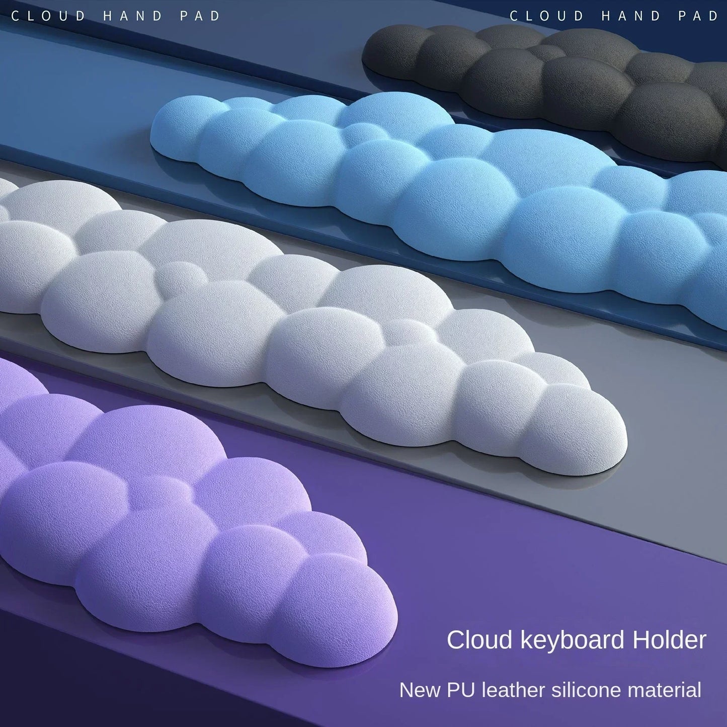 Mouse pad with wrist rest keyboard cloud anti-slip memory foam desktop