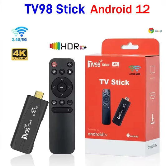 TV98 TV Stick Android 12.1 4K HD 2GB 16GB TV Stick 4G 5G Dual Wifi