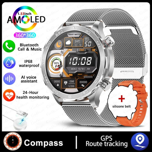 2024 New For Huawei Xiaomi GPS Sports Smartwatch Men NFC Compass