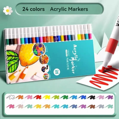 12-80 Colores Set Acrylic Paint Art Marker Pen Rock Painting for Kids