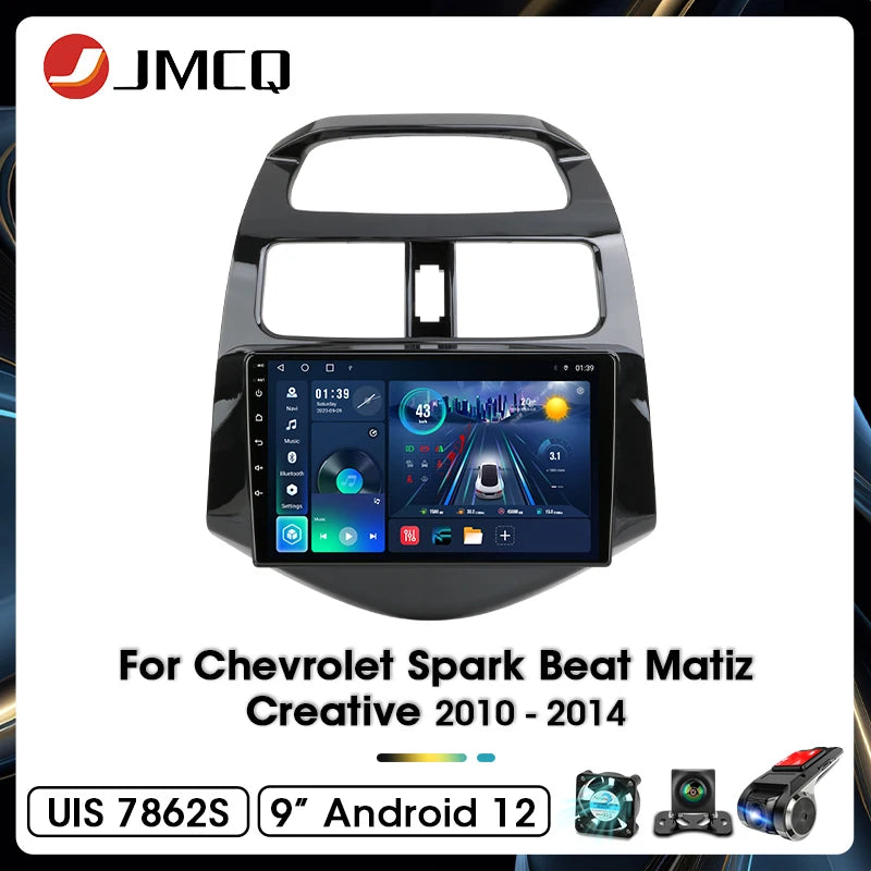 JMCQ 9" Car Stereo Radio For Chevrolet Spark Beat Matiz Creative 2010