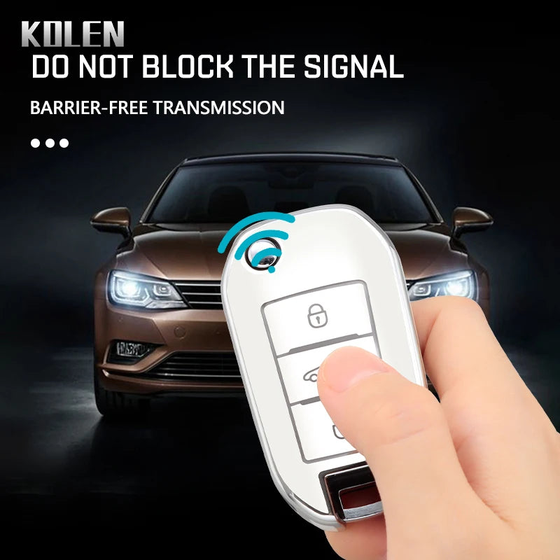 TPU Car Flip Key Case Cover Shell Fob For Peugeot 208 3008 308 508 408