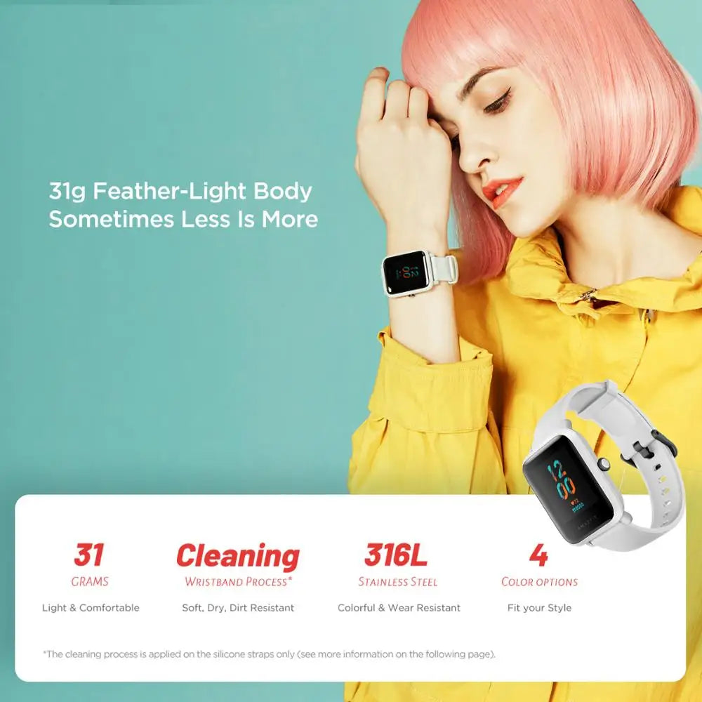Amazfit SmartWatch Bip S GPS GLONASS 31g Feather-Light Body Bluetooth
