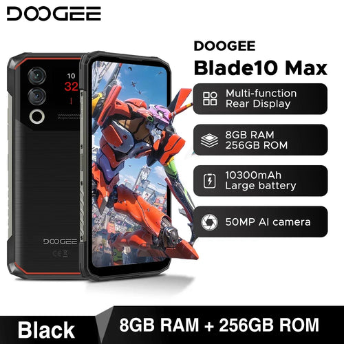 Global Version DOOGEE Blade10 Max Rugged Phone 8GB +256GB 6.56"