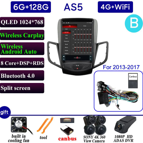 Car Radio Carplay For Ford Fiesta MK7 2009 - 2016 Navigation GPS