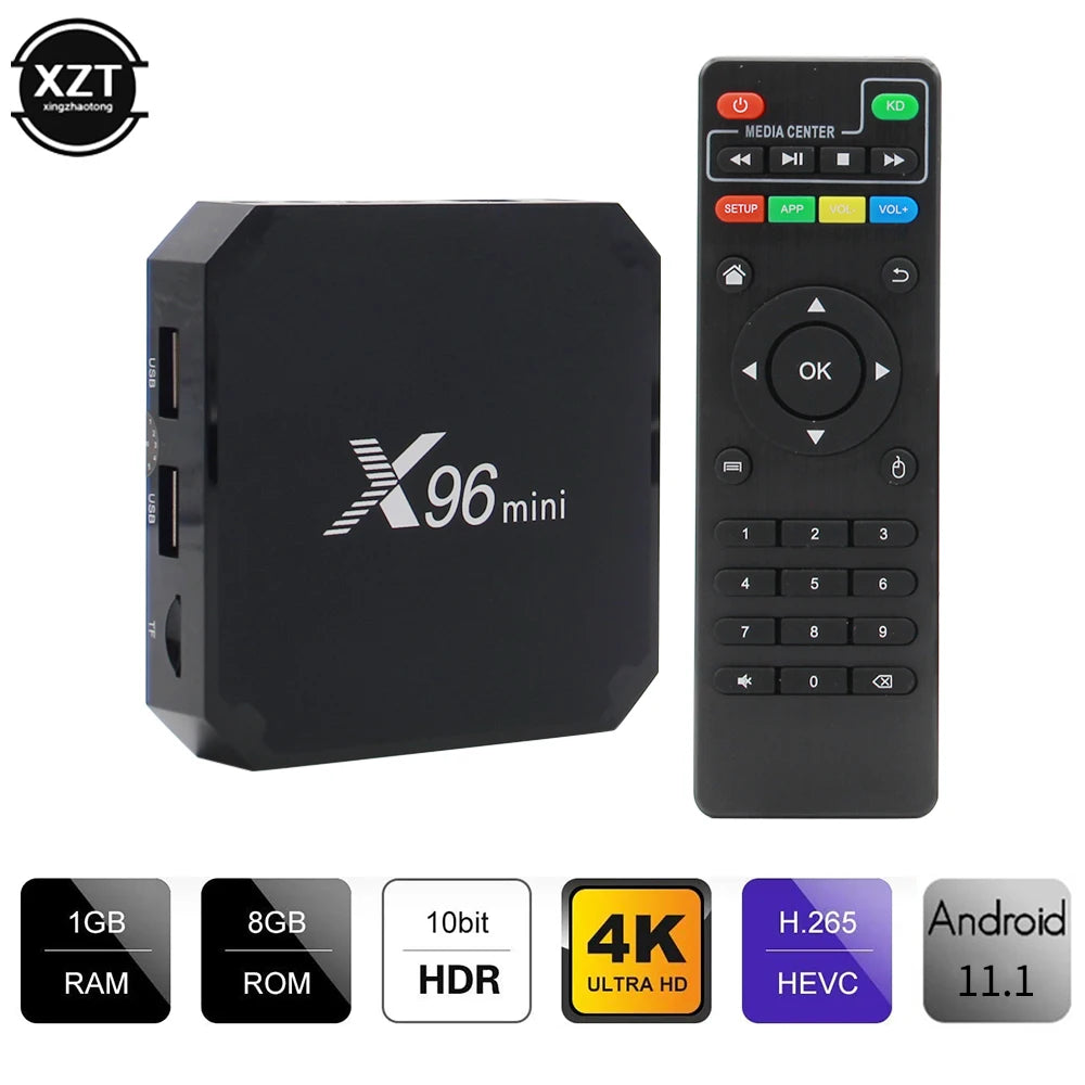 Original X96 mini Android 10 Smart TV Box h313 Quad Core 1GB 8GB Dual