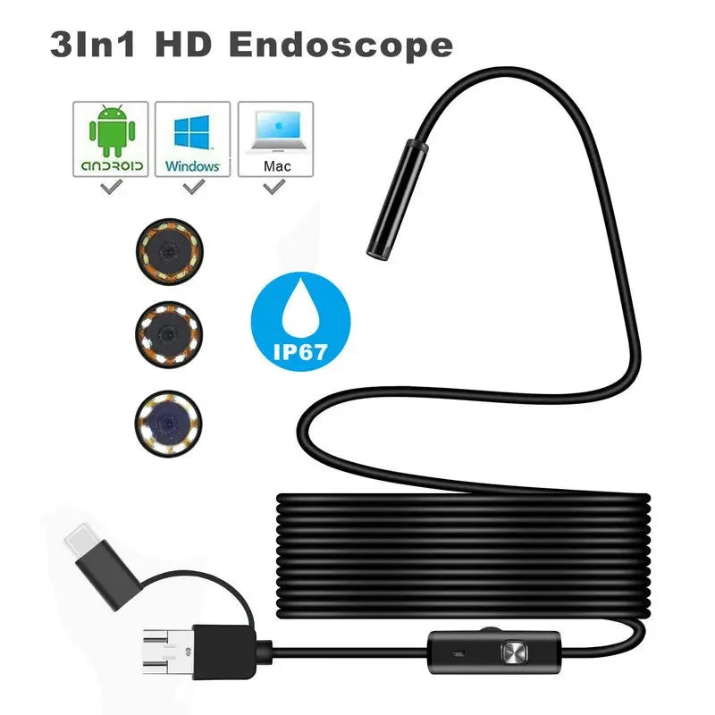 3.5m 5m 10m Wire Mini Endoscope Camera 5.5mm Lens for Android