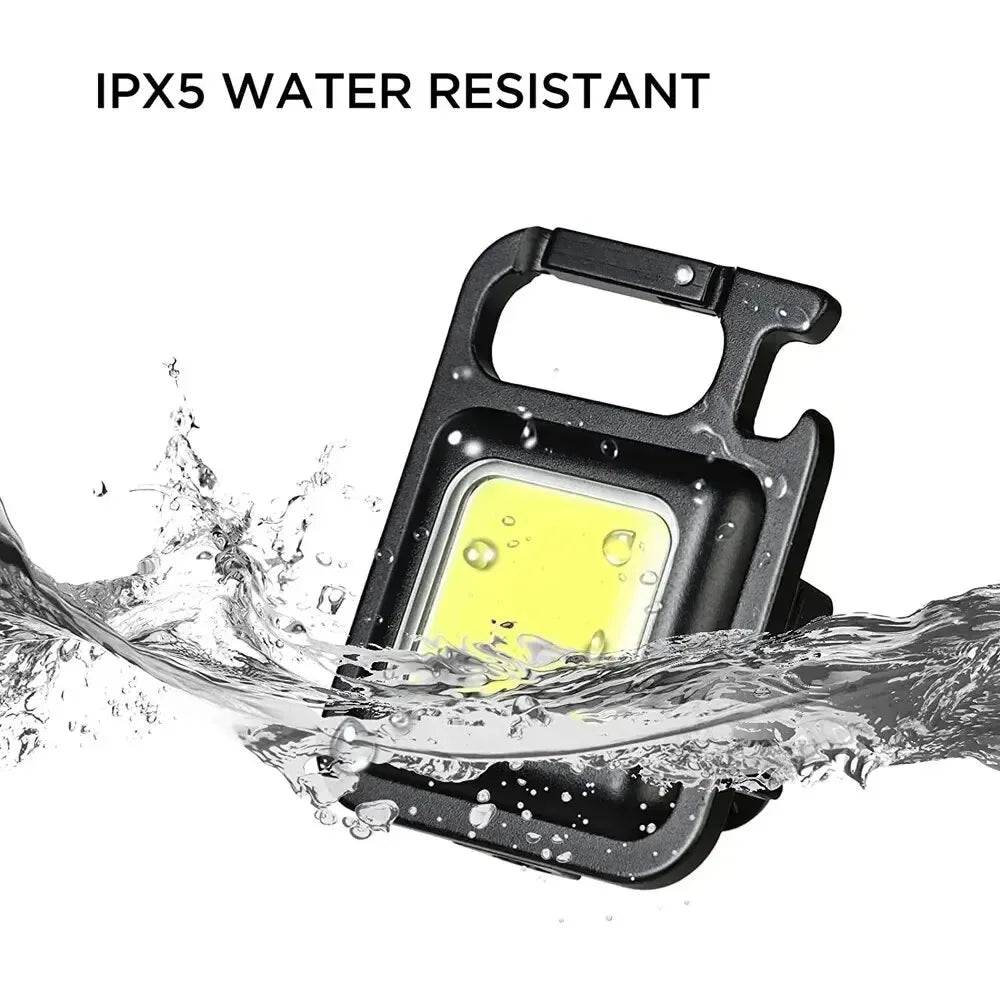 Mini LED Flashlight Keychain Multifunctional Portable COB Camping