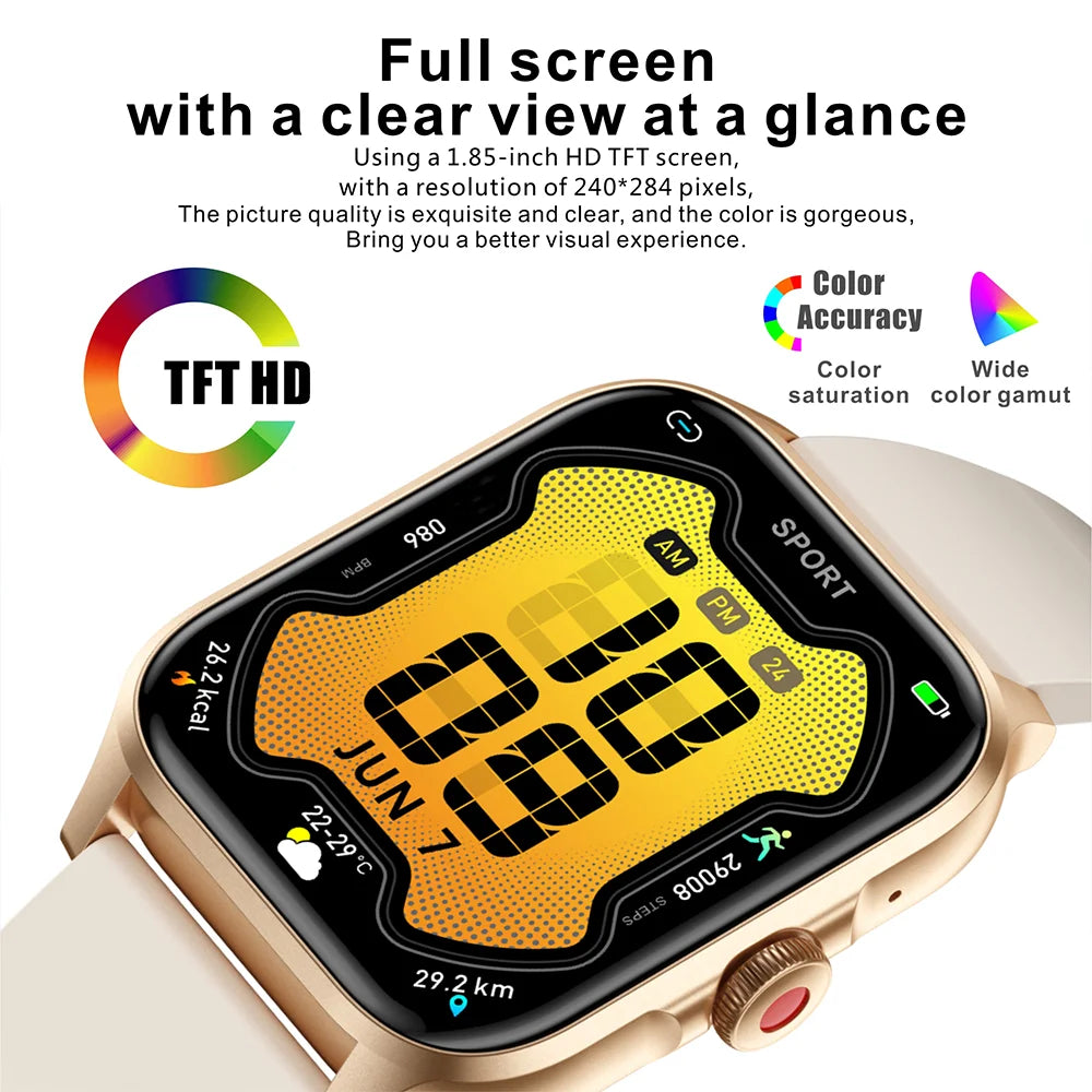 2024 Smart Watch For Women Full Touch Screen Bluetooth Call Waterproof