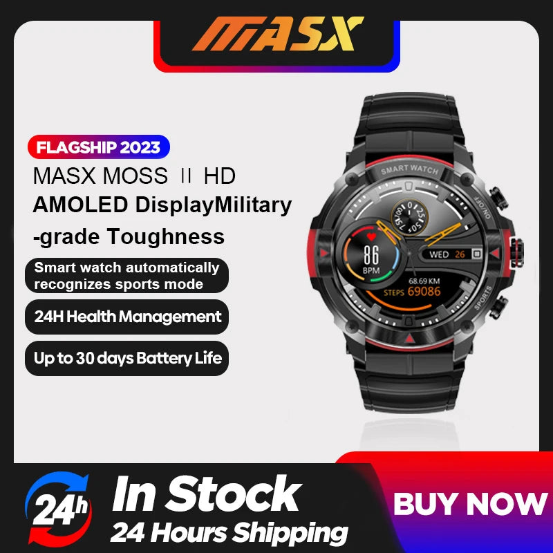 MASX MOSS Ⅱ smart watch 1.39'' AMOLED Display 420mAH bluetooth call
