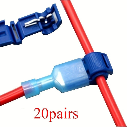 20Pairs Quick Electrical Cable Connectors Snap Splice Lock Wire
