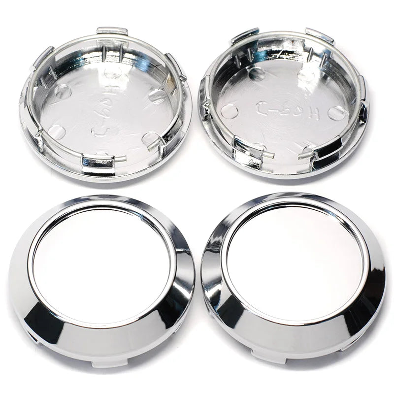 4Pcs/lot 60mm ABS Chrome Auto Car Wheel Center Hub Caps Cover Hubcaps
