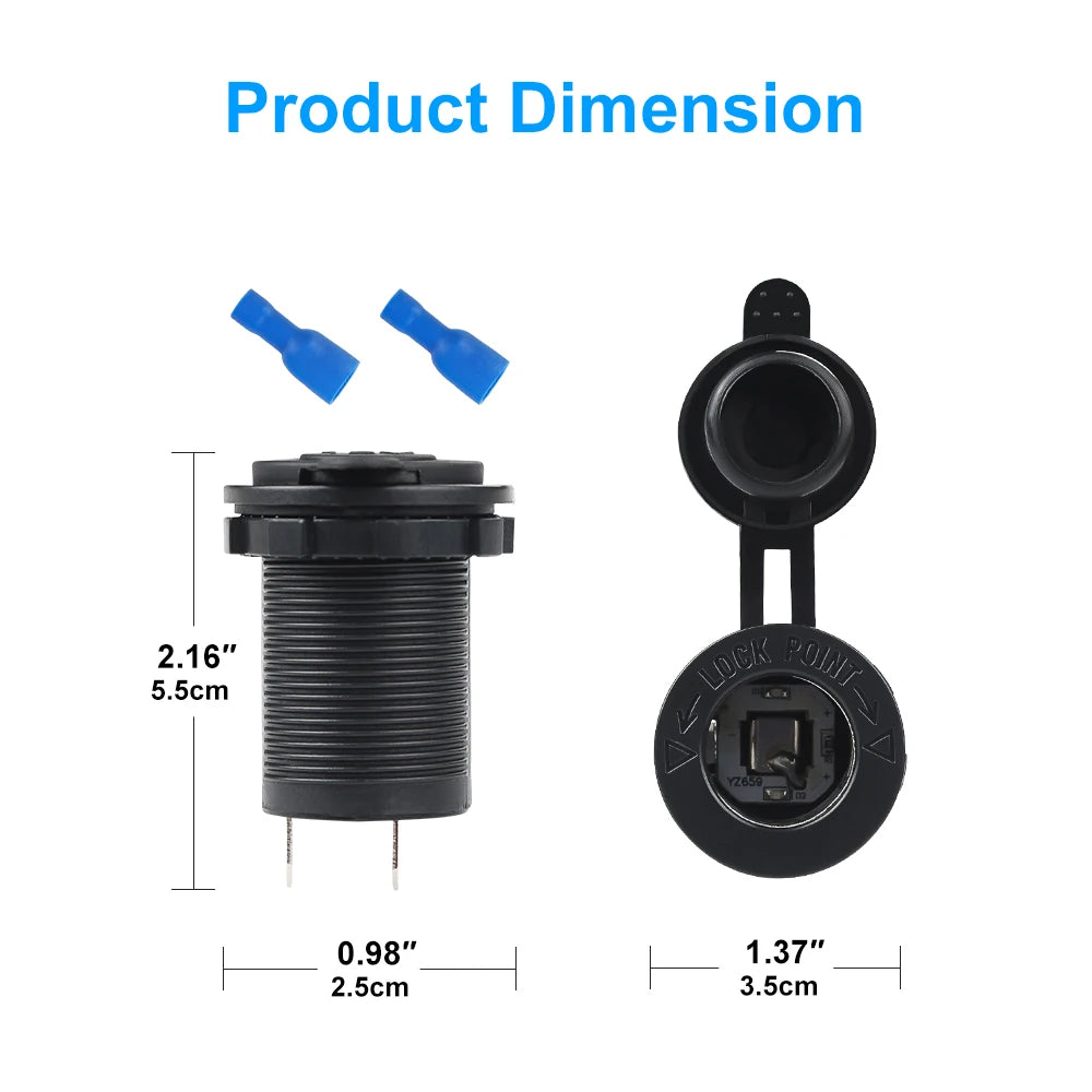 Car Cigarette lighter Socket Automobile 12V-24V Waterproof Adapte