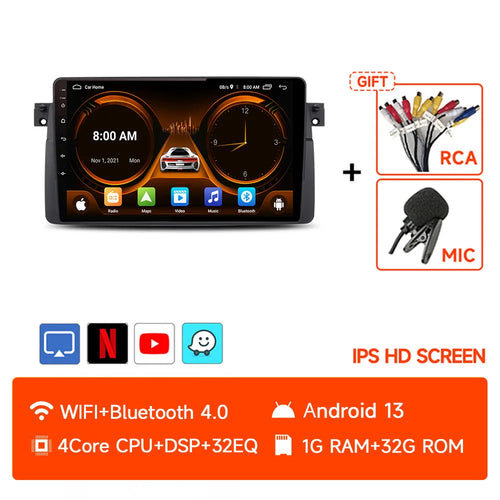 2 Din Android 13 Car Radio For BMW E46 M3 X5 1998-2006 Multimedia