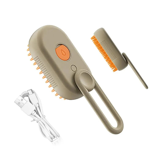 Steamy Dog Brush Electric Spray Cat Hair Brush 3 In1 Dog Steamer Brush