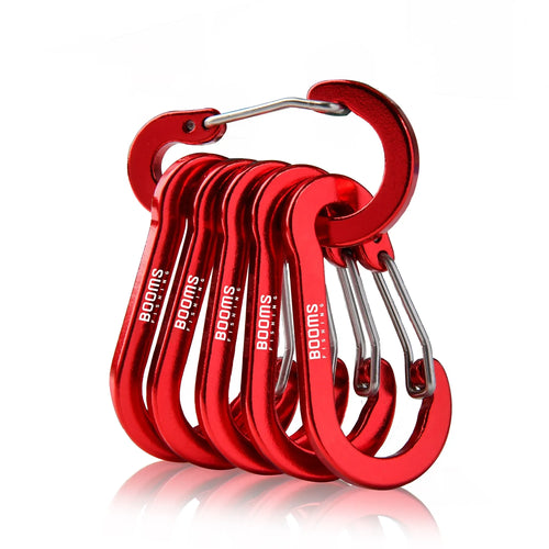 Booms Fishing CC1 6Pcs Aluminum Alloy Carabiner Keychain Outdoor