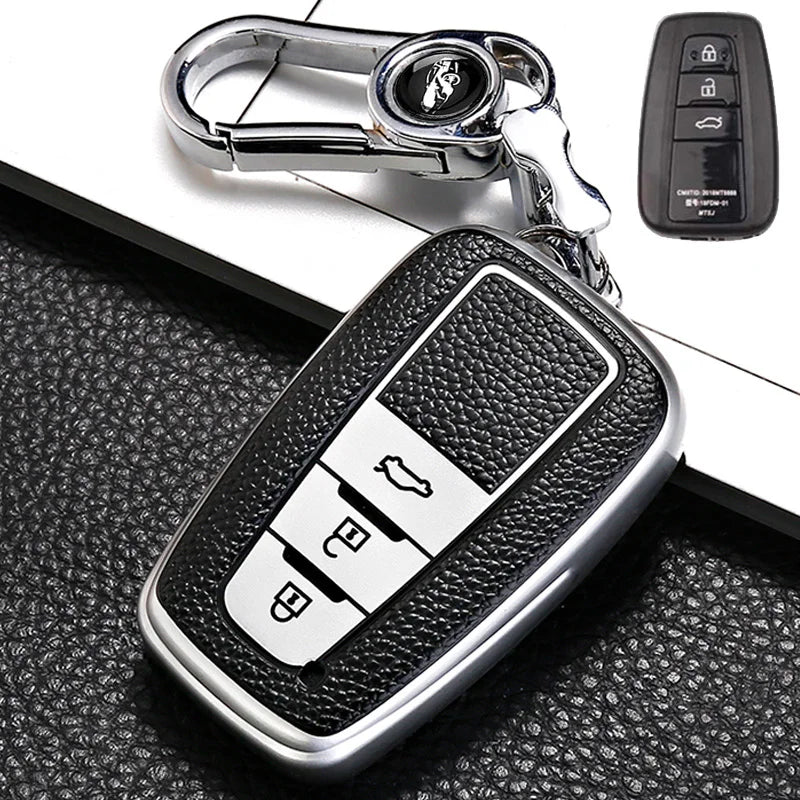 Leather Style Car Remote Key Case Cover Fob For Toyota Prius Camry