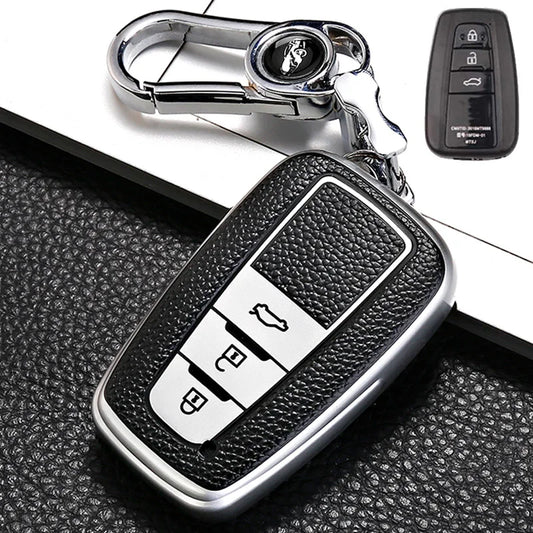 Leather Style Car Remote Key Case Cover Fob For Toyota Prius Camry