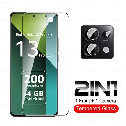 8 in 1 Tempered Glass For Redmi Note 13 Pro 5G Camera Glass For Xiaomi