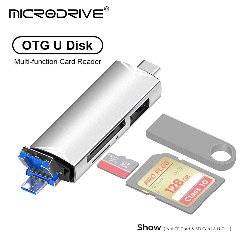 OTG Type C 6 in 1 Micro TF card Reader type c to usb otg adapter USB