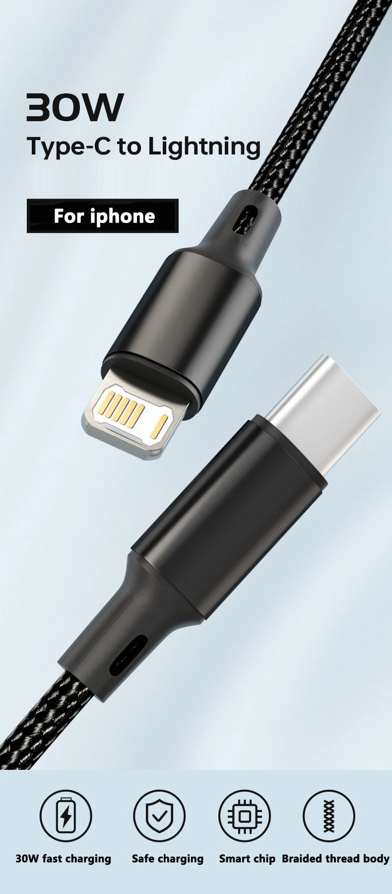 PD 30W USB Cable For Apple iPhone 14 13 12 11 Pro Max 7 8 14 Plus XS