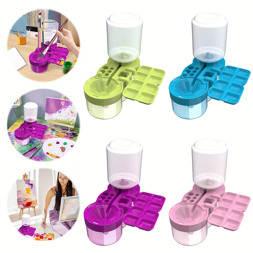 Paint Brush Washer with Drain Button Paint Brush Clean Device