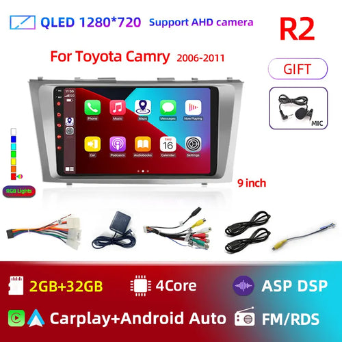 2din 9" 4G Carplay Android 12 Car Radio Multimedia Video Player For