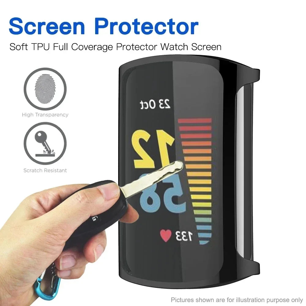 Screen Protector For Fitbit Charge 6 Case TPU Protective Cover For