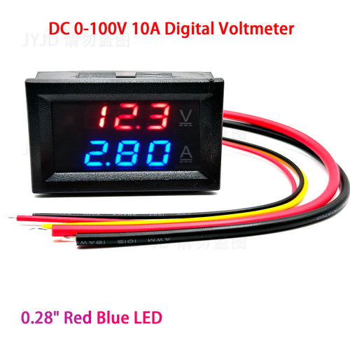 DC 0-100V 10A Digital Voltmeter Ammeter Dual Display Voltage Detector