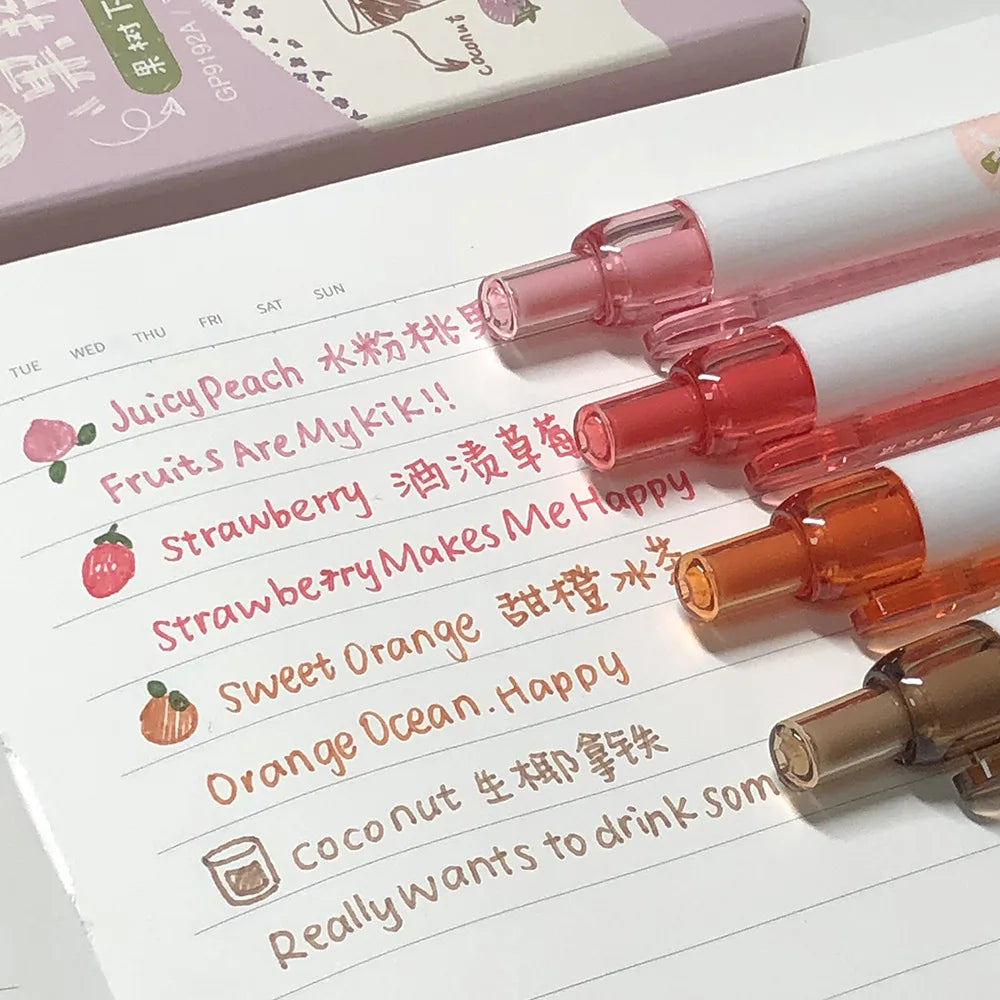 Creative 3D Fruit Scent Colored Gel Pens 0.5mm Smooth Writing School