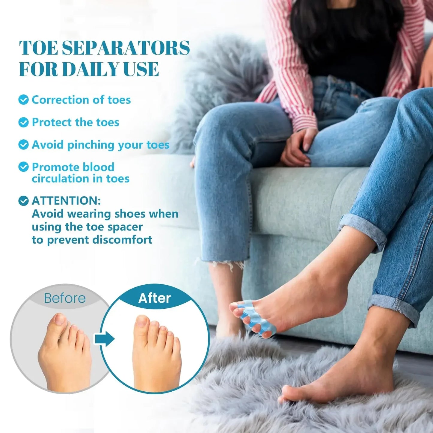 Toe Separators Doctor Recommended Correct Foot and Bunion Pain,Plantar
