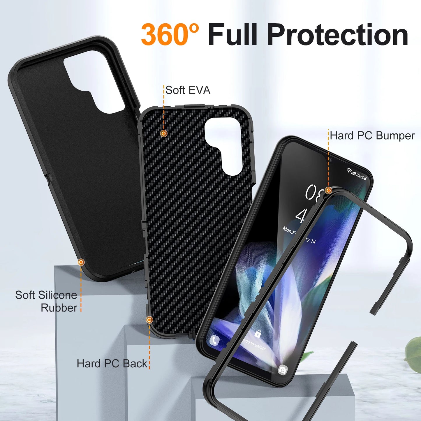 Heavy Duty Armor Case for Samsung Galaxy A14 A54 A13 A15 A04S A53
