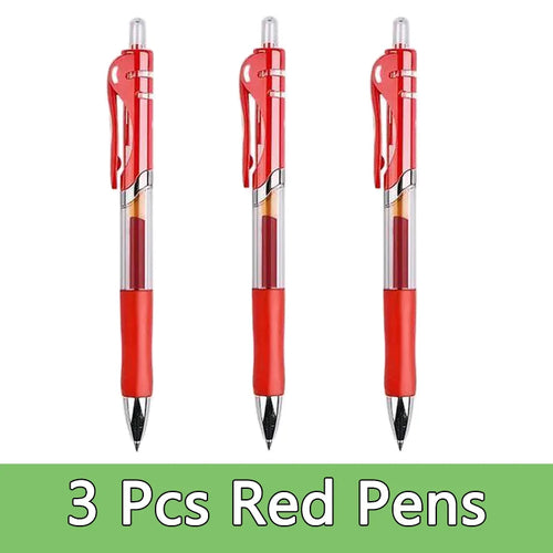 Gel pens Set Black Blue Red Refill Gel Pen Bullet Tip 0.5mm School &