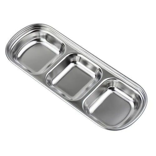 304 Stainless Steel 3-compartment Dip Tray Seasoning Sauce Seasoning
