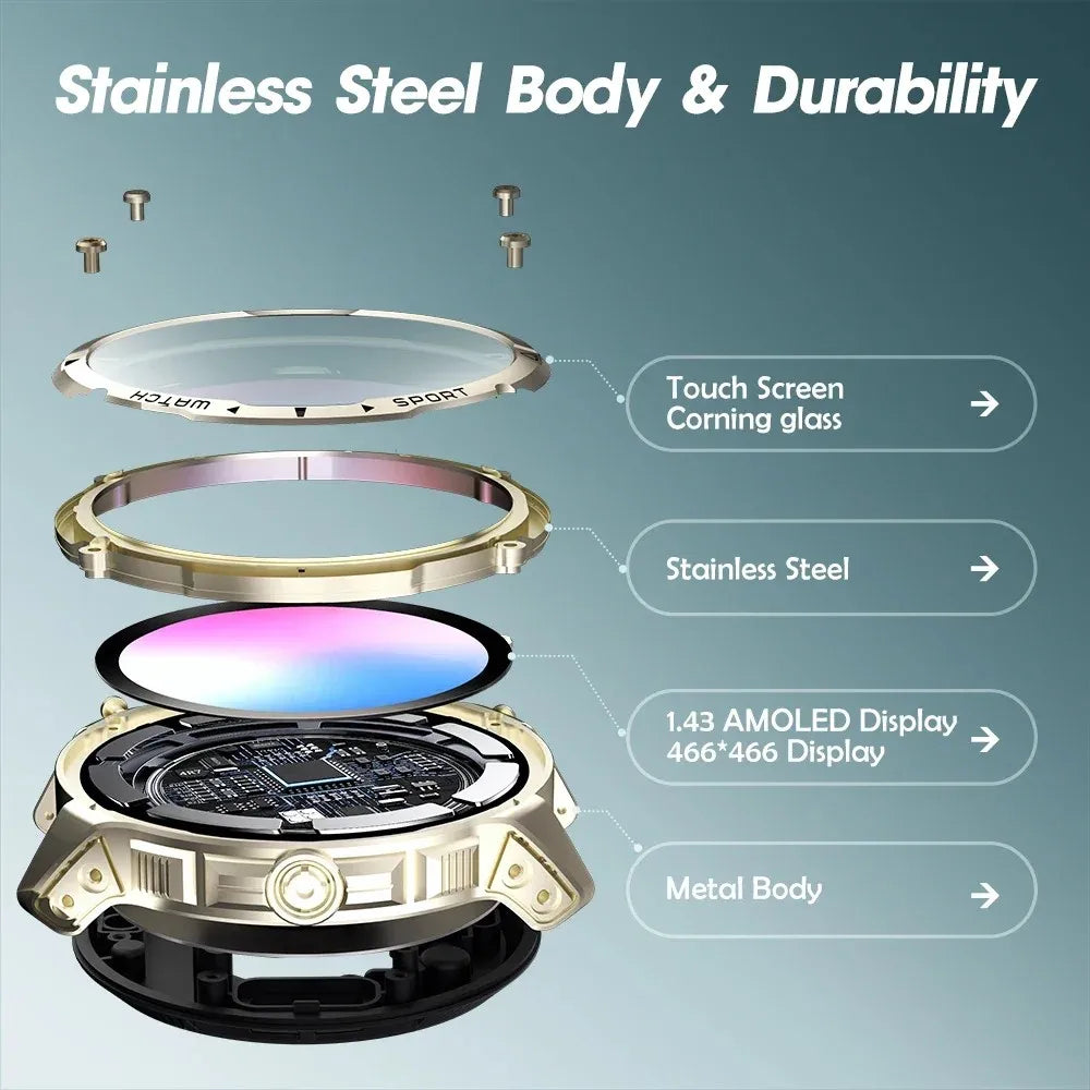 Original KUMI U5 PRO GPS 5ATM 1.43″ AMOLED Bluetooth 5.3 Call Heart