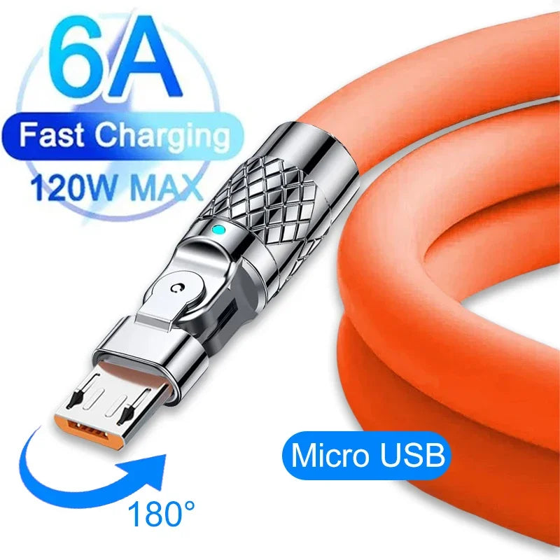 Micro USB Cable Android Phone Charger Silicone Charging Cord for